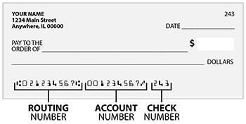 blank check with routing and account numbers